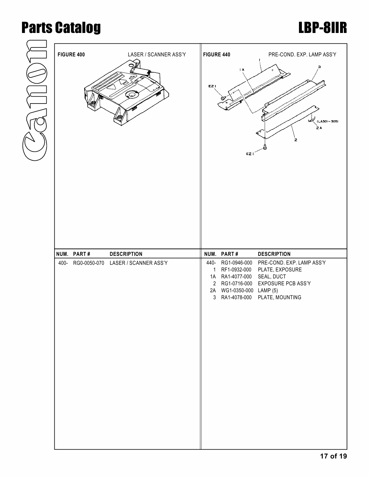 Canon imageCLASS LBP-8IIR Parts Catalog Manual-6